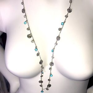 NWT Elsie & Zoey Silver & Blue Necklace 17”